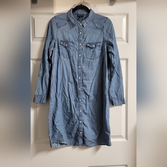 Vintage The Limited Womens Button Up Denim Midi Blue Shirt Dress - Size M - Picture 1 of 7